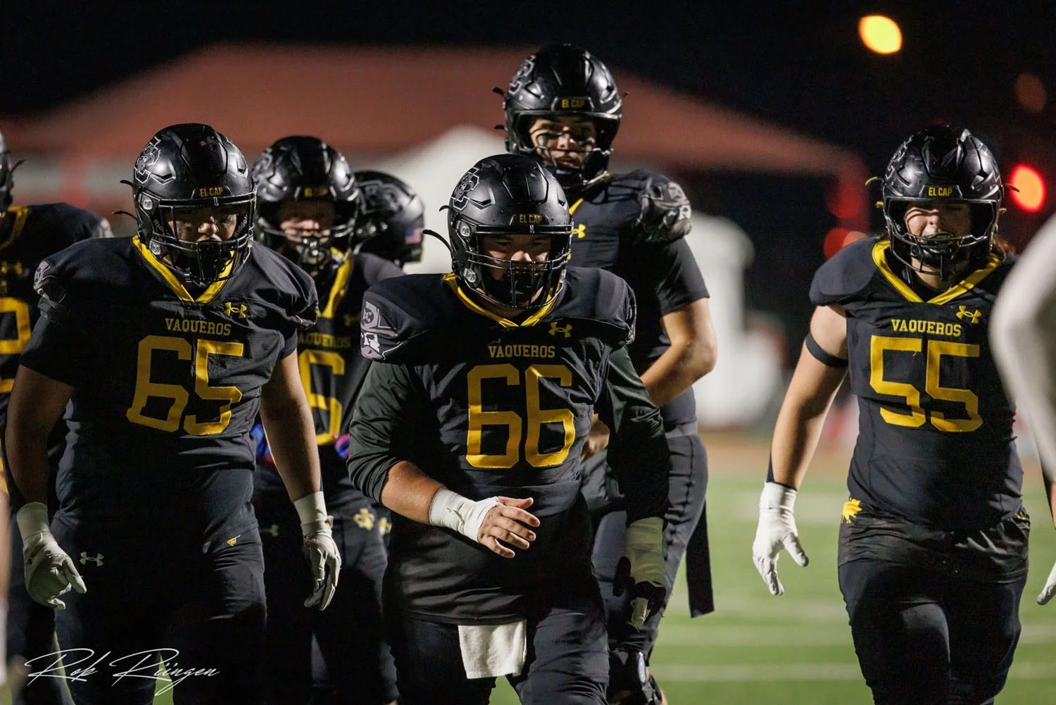 OLine lining up for the play