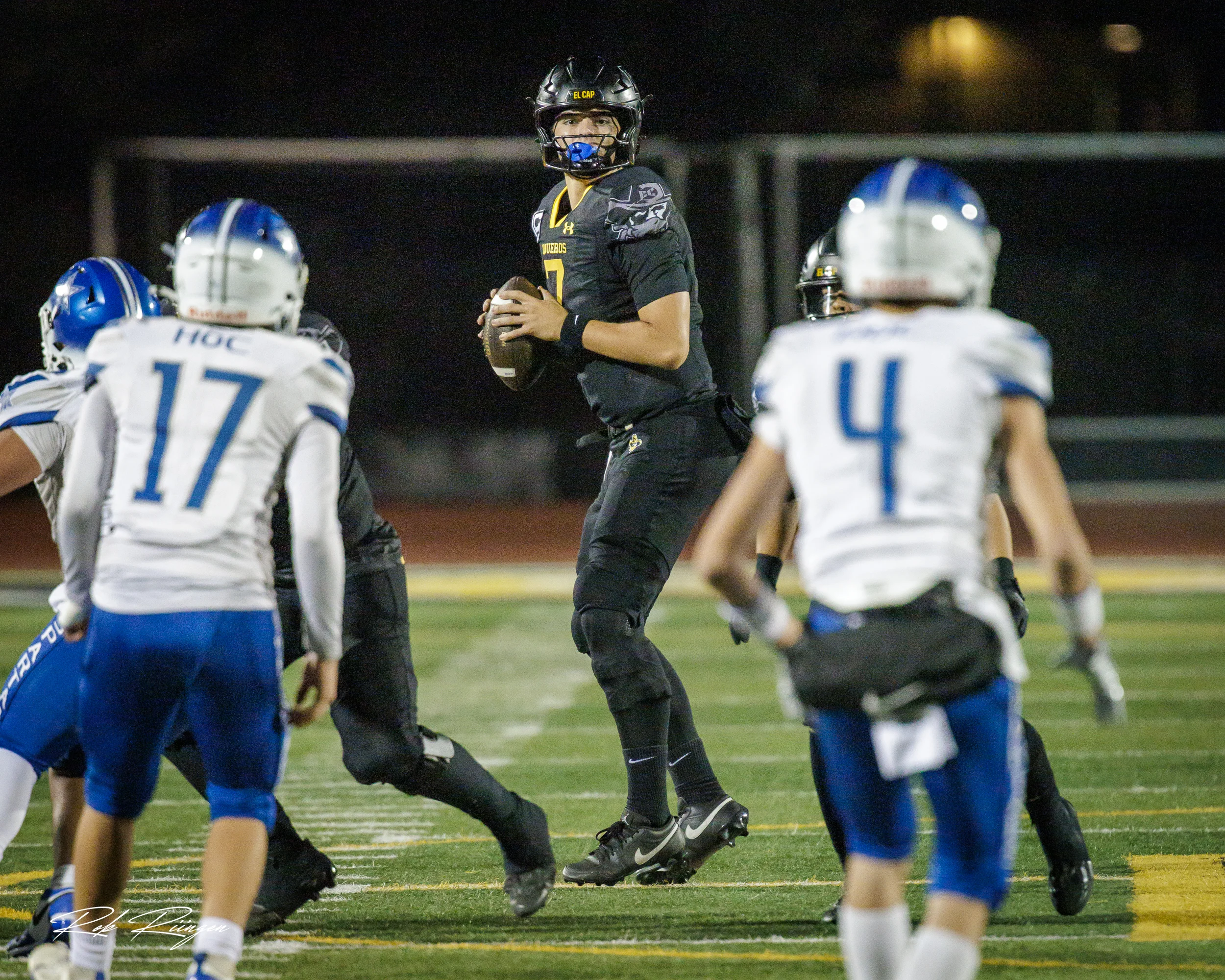 QB looking down field for a WR