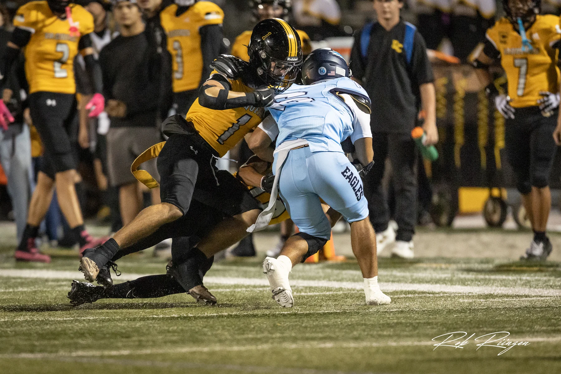 El Capitan defense making the tackle