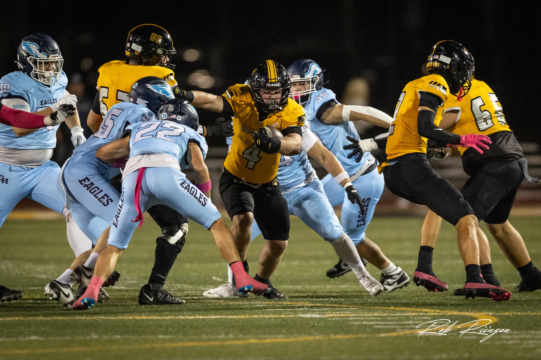 RB trying to get past the defense